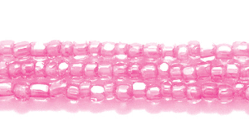 9SC794: CZ Seed Bead 3-cut Color Lined DK Pink 9/0 10HK