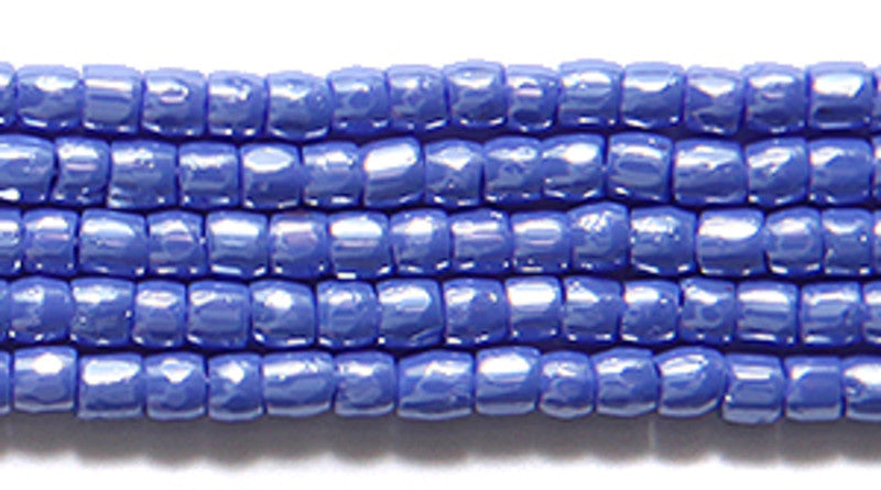 9SC372: CZ Seed Bead 3-cut Opaque Blue Luster 9/0 10HK