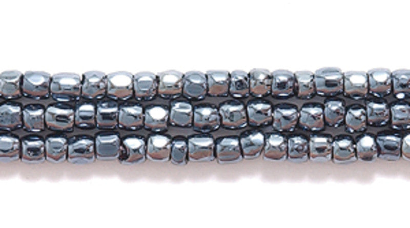 9SC309: CZ Seed Bead 3-cut Gunmetal 9/0 5HK