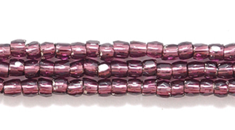 9SC498: CZ Seed Bead 3-cut Silver Lined Amethyst 9/0 10HK