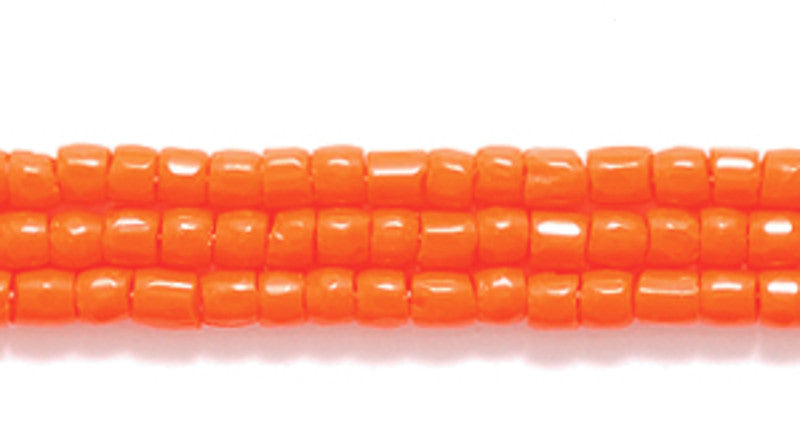 9SC134: CZ Seed Bead 3-cut Opaque DK Orange 9/0 10HK