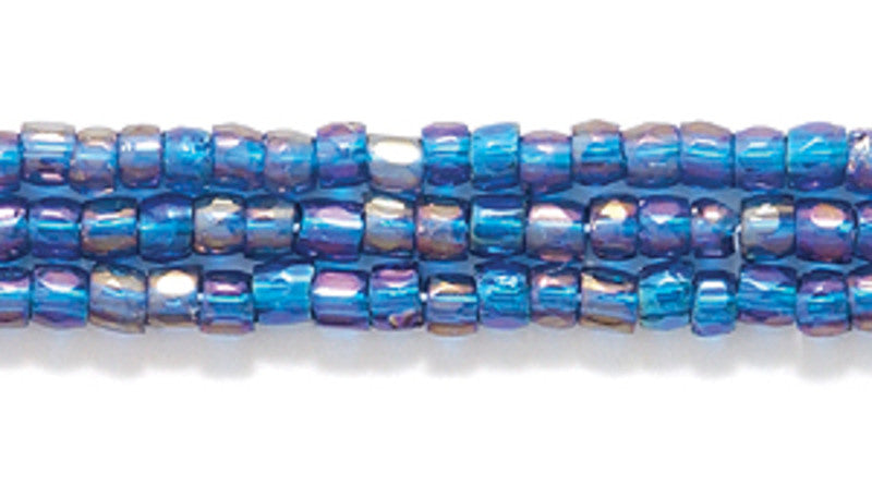 9SC569-T: CZ Seed Bead 3-cut TR Montana Blue AB 9/0 10HK