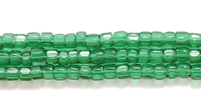 9SC284: CZ Seed Bead 3-cut TR Christmas Green 9/0 10HK