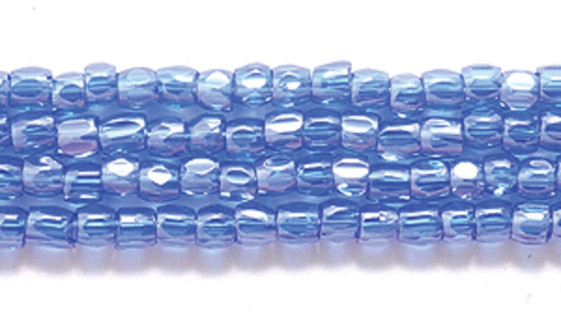 9SC374-T: CZ Seed Bead 3-cut Sapphire Luster 9/0 10HK