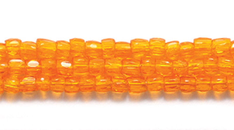 9SC232: CZ Seed Bead 3-cut TR LT Orange 9/0 10HK