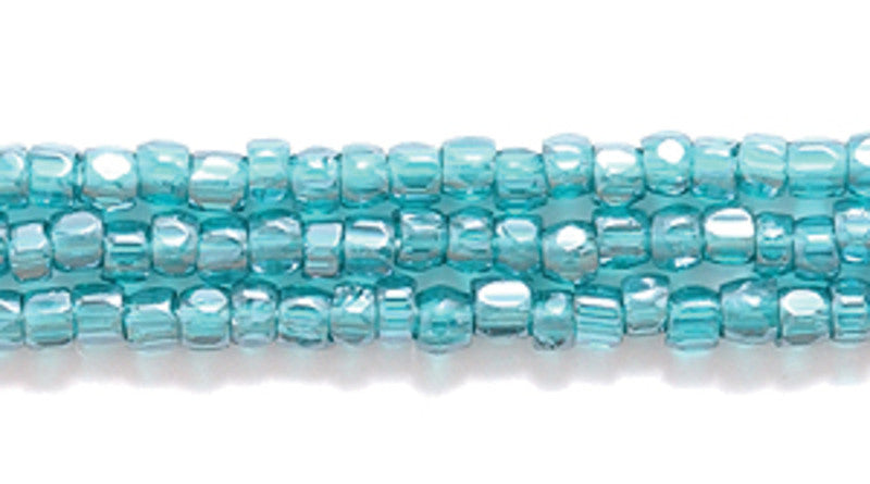 9SC387-T: CZ Seed Bead 3-cut TR DK Emerald Luster 9/0 10HK