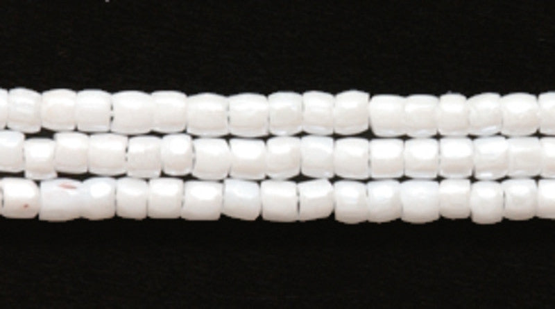 9SC312: CZ Seed Bead 3-cut Opaque White Luster 9/0 5HK