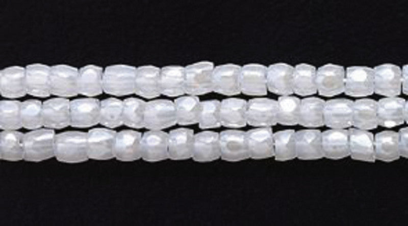 9SC612: CZ Seed Bead 3-cut Pearl White 9/0 10HK