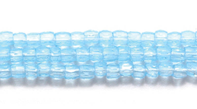 9SC262: CZ Seed Bead 3-cut TR LT Aqua 9/0 10HK