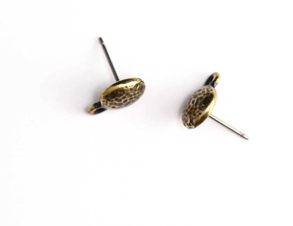 TC1084-AB: Hammertone Earring 9mm Ant Brass