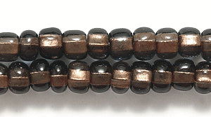 6SB7205: CZ Seed Bead Copper Lined Grey 6/0 36STR