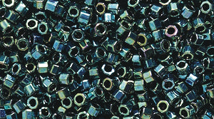 14SD586-C: Delica Hex Metallic Teal Aurora Borealis Finish 11/0 DBC027 - 100 Gram Bags