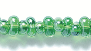 91SB383-T: CZ Seed Bead Farfalle Sfinx TR LT Green 3x7mm 22STR