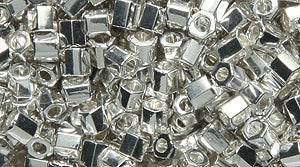 8SD810-HCR: 8SD810-HCR: Seed Bead Sterling Coated Hex Cut 8/0 8c-401-8GMs