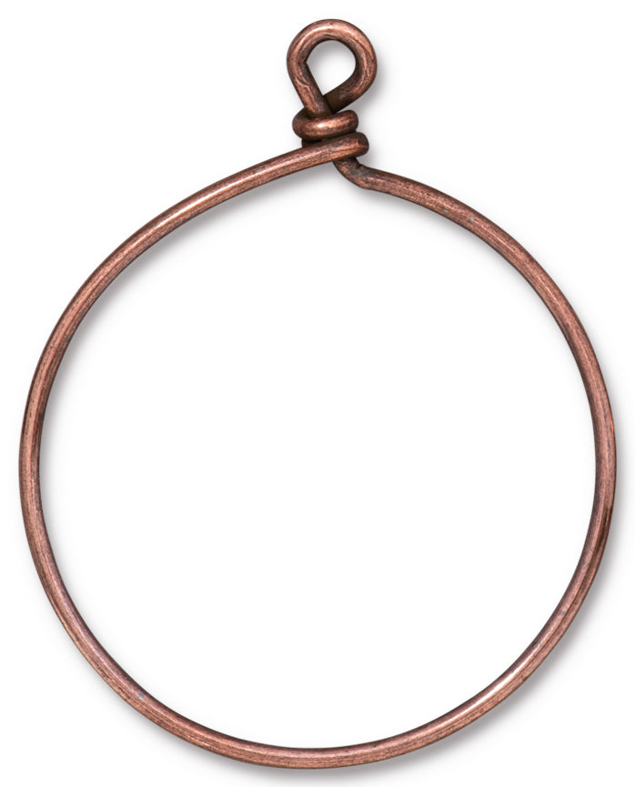 TC0402-AC: Brass Wire Hoop 42mm ID Ant CPPR