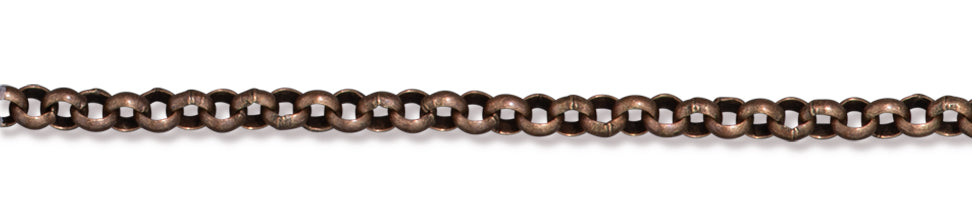 TX1925-AB: Chain Brass Rolo 3.65mm Ant Brass