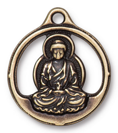 TC2565-AB: Pendant Buddha 24.5mm Ant Brass