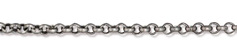 TX1925-AS: Chain Brass Rolo 3.65mm Ant SIL