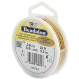 24FI296-G30: Beadalon .0124 19-strand Gold Color 30FT