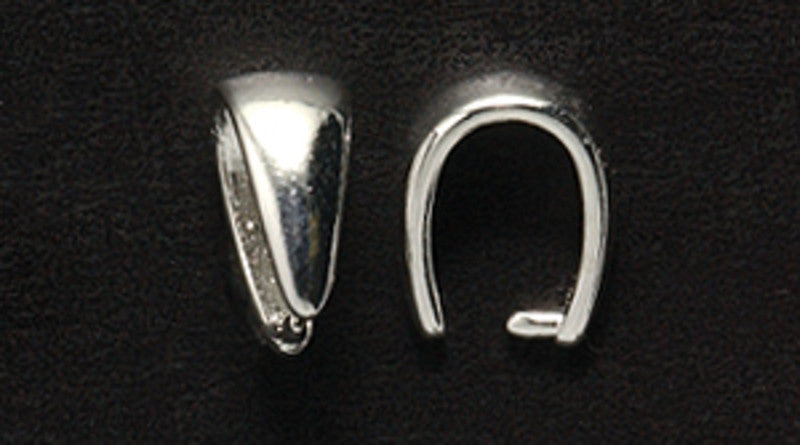 10FI380-SR: Pinch Bail 10mm Silver Plated 4 Pieces