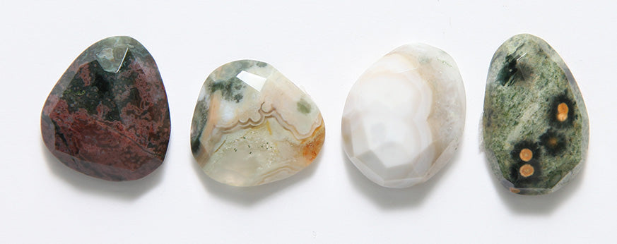 ST483-CFF: Ocean Jasper Faceted F.form Cabochon 17-25mm - 1 Piece