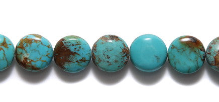 10ST413-PC: Turquoise Puff Coin 10x5mm SBLZD B