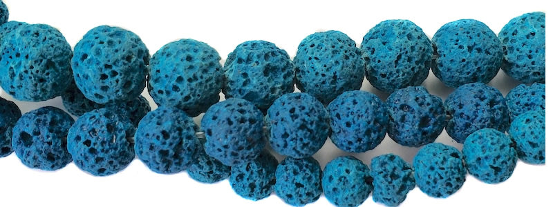 ST525-CMXR: Cyan Lava Rock Round 6mm, 8mm & 10mm-3 STR