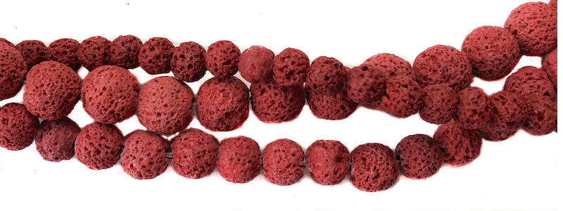 ST525-MMXR: Maroon Lava Rock Round 6mm, 8mm & 10mm-3 STR