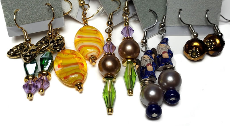 FJMX-5PR: 5 Pairs Assorted Handmade Earrings $9.95