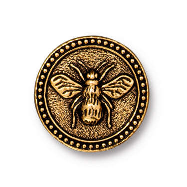 TC6604-AG: Button Bee 15mm Ant GLD