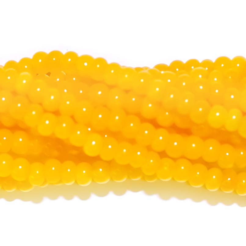 6SB922: CZ Seed Bead Dyed Alabaster Bright Yellow 6/0 36STR