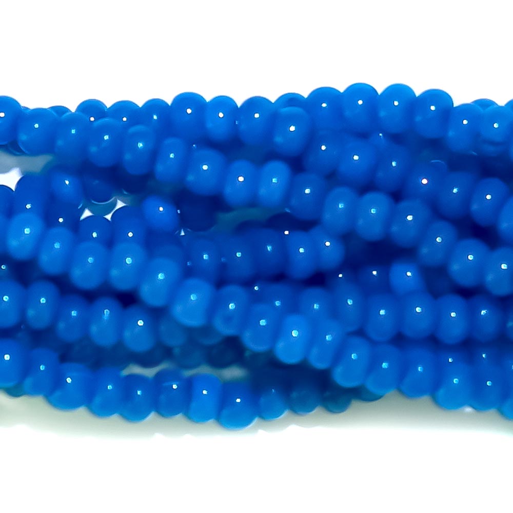 6SB976: CZ Seed Bead Dyed Bright Blue Color #17836 6/0 36 Strands