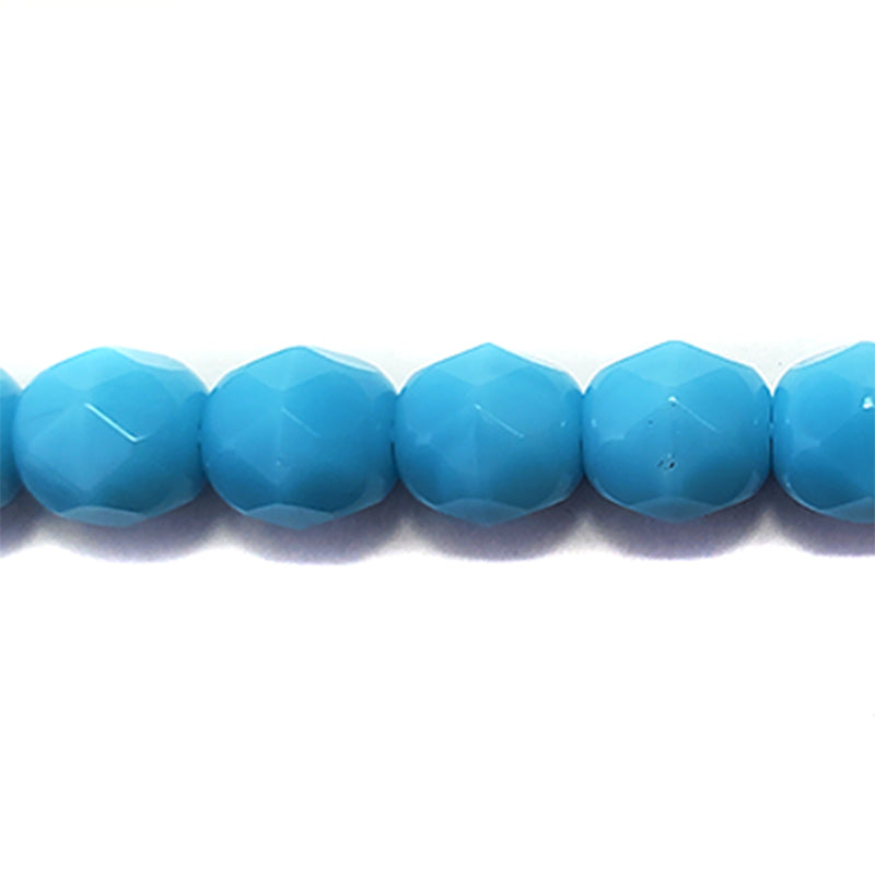 6FC164R: CZ FACET RD Opaque Turquoise Blue 6mm-50PC