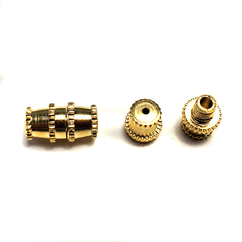 FI114-GKNOT: Clasp Twist-In Barrel Gold Plate 5x10mm No Loops - 24 Sets