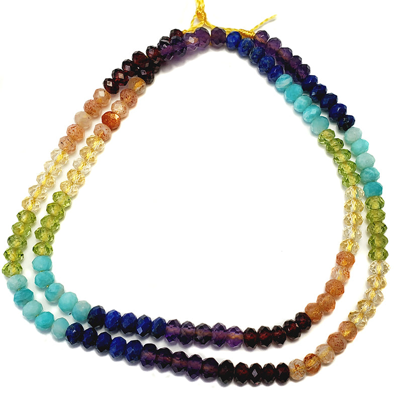 73ST525-CHF: 73ST525-CHF Chakra Banded Mixed Stone FC Rondelle 4mm