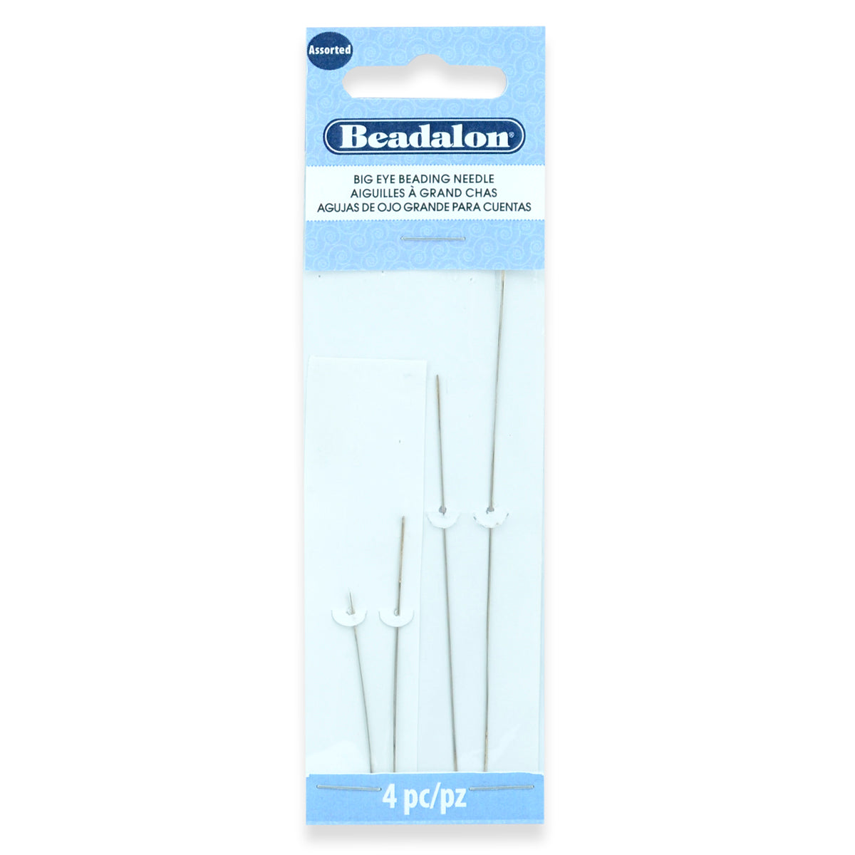 JNEED-ASST01: Beadalon Big Eye Needle 4 Piece Assortment 1.75, 2.25, 3.25 & 4.5 Inches