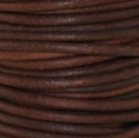 10LC155-U2: Leather Cord 1mm Natural Red Brown 2 Meter - Spool