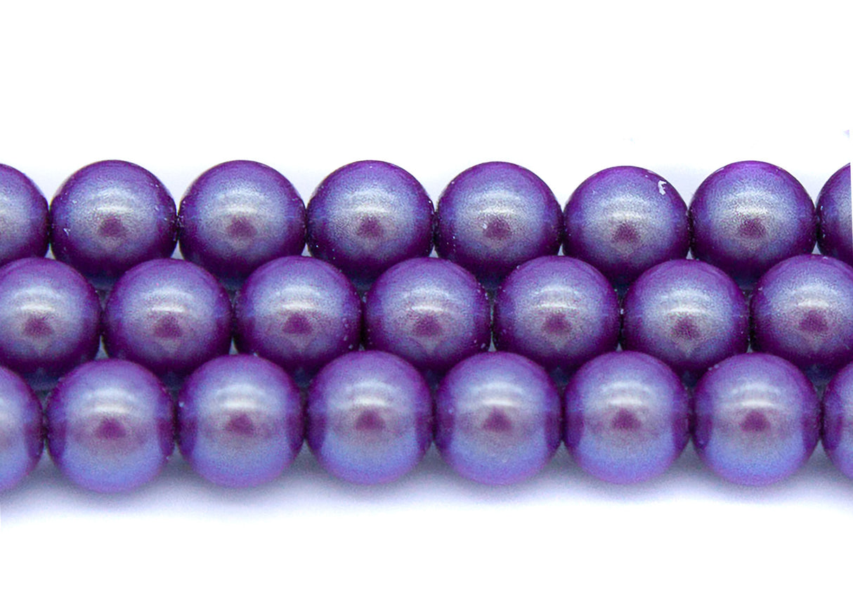 8GP698-I: CZ Glass Pearl Iridescent Plum 8mm 150PC