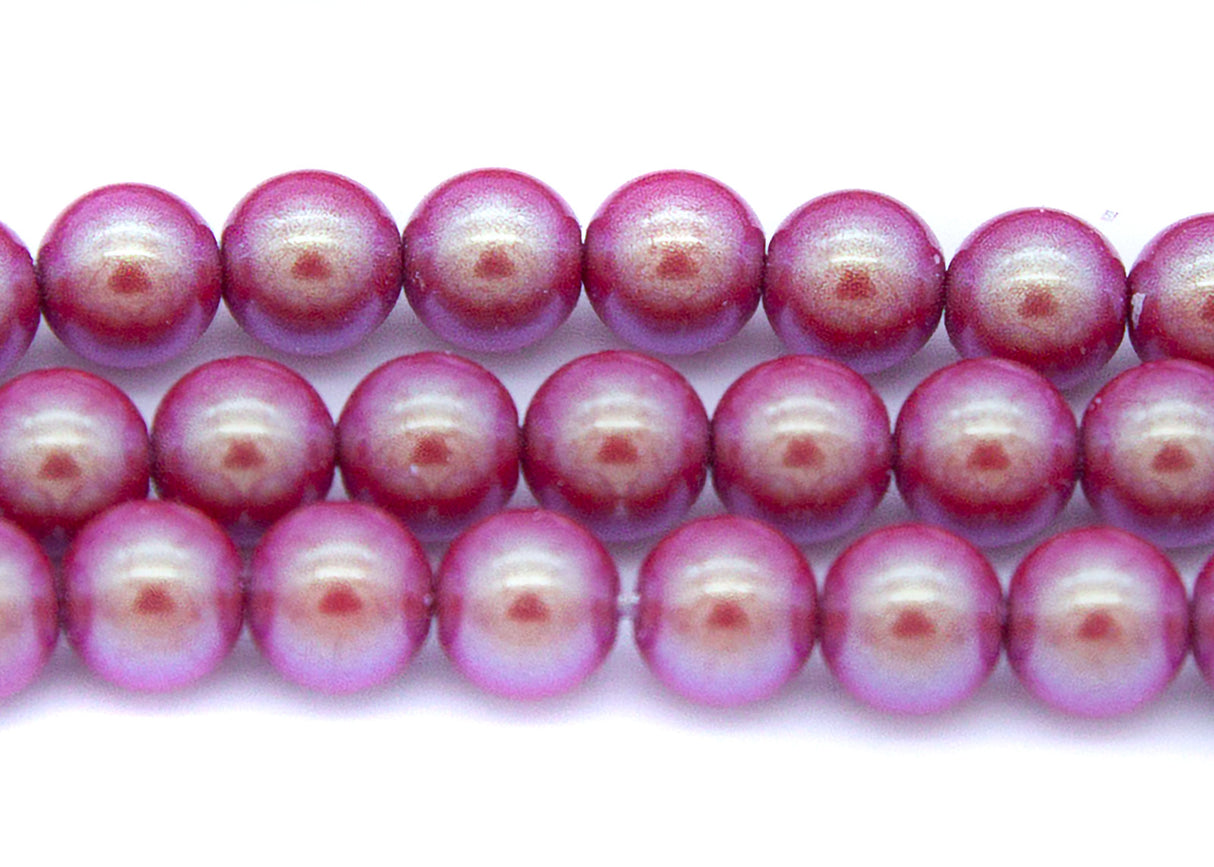 8GP645-I: CZ Glass Pearl Iridescent Red 8mm 150PC