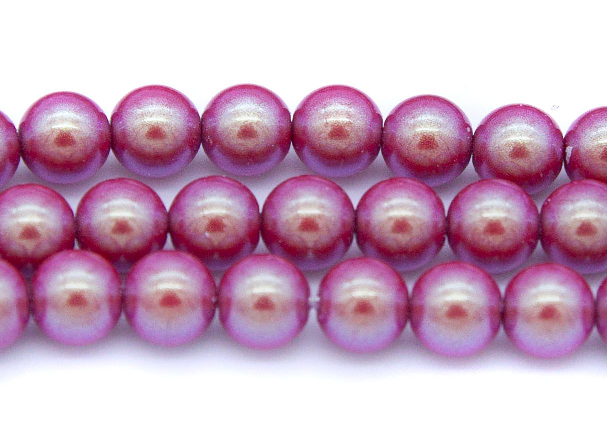 6GP645-I: CZ Glass Pearl Iridescent Red 6mm 300PC