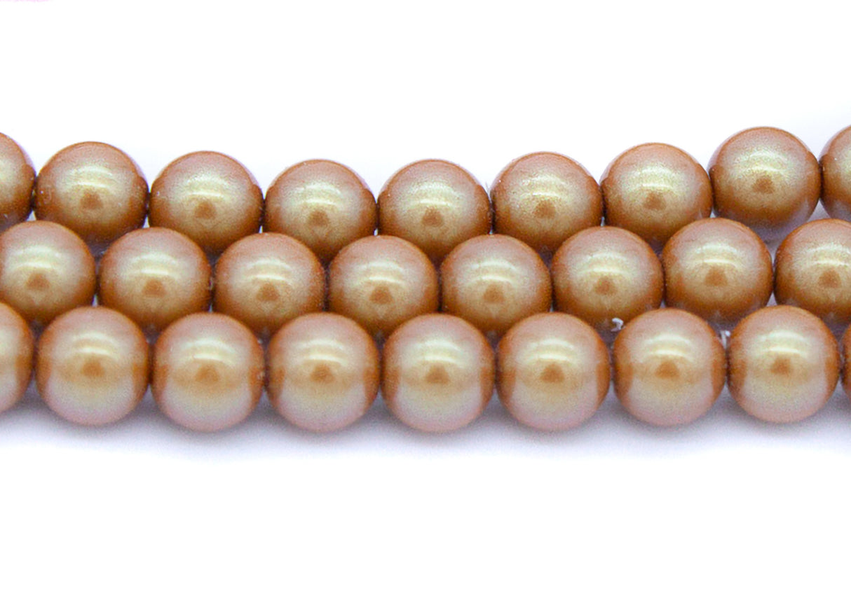 6GP652-I: CZ Glass Pearl Iridescent Gold 6mm 300PC