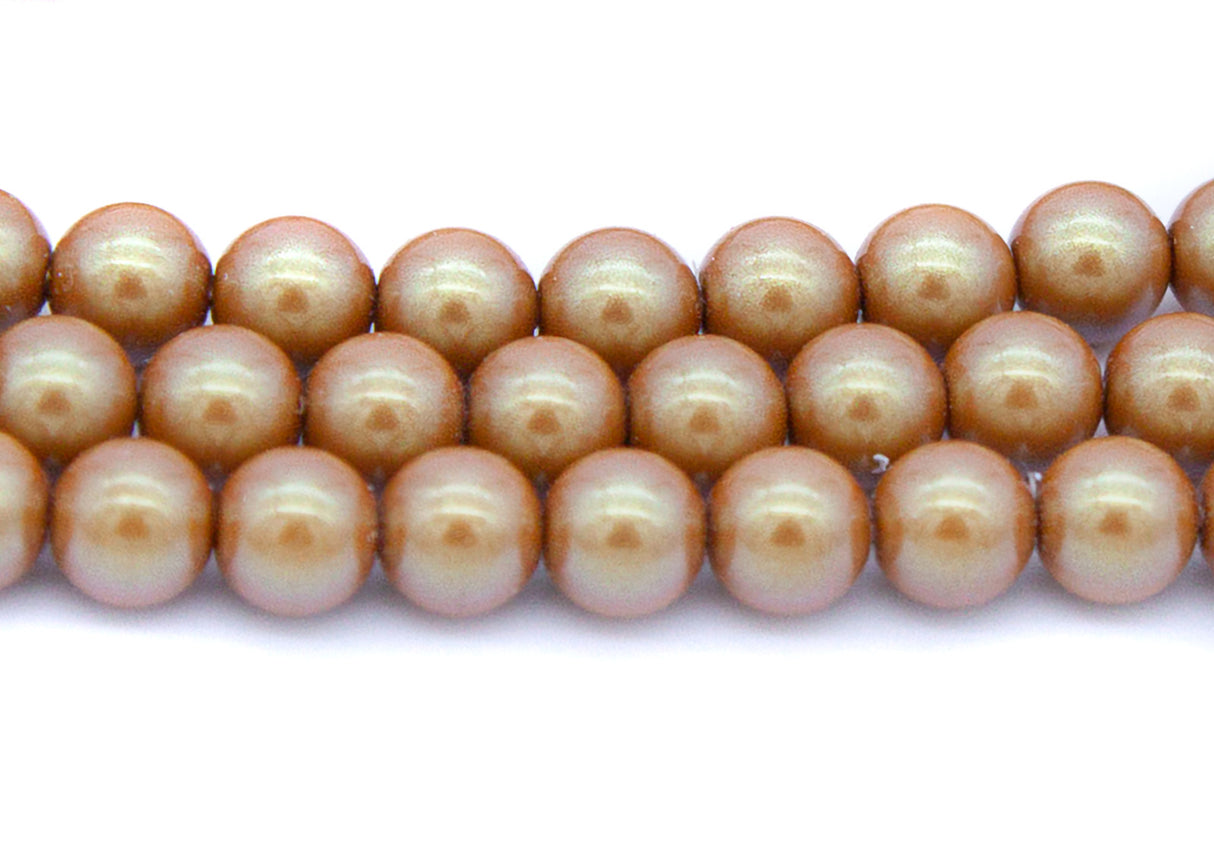 8GP652-I: CZ Glass Pearl Iridescent Gold 8mm 200PC