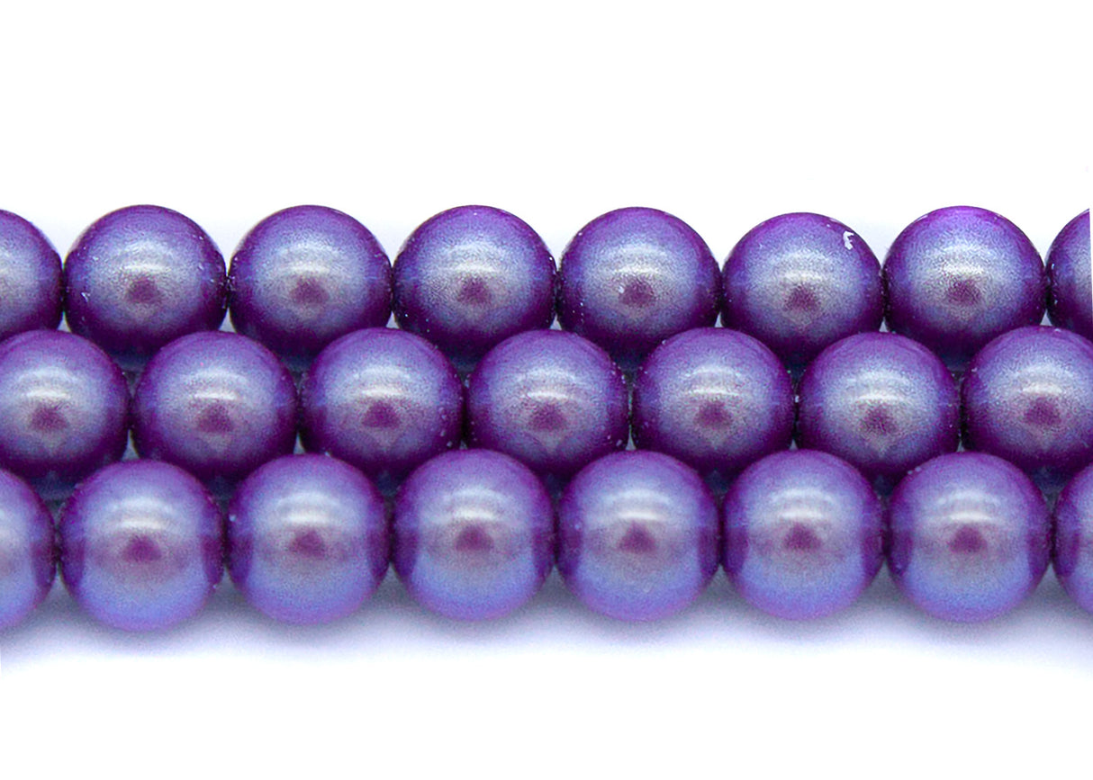 8GP698-IR: CZ Glass Pearl Iridescent Plum 8mm-25PC