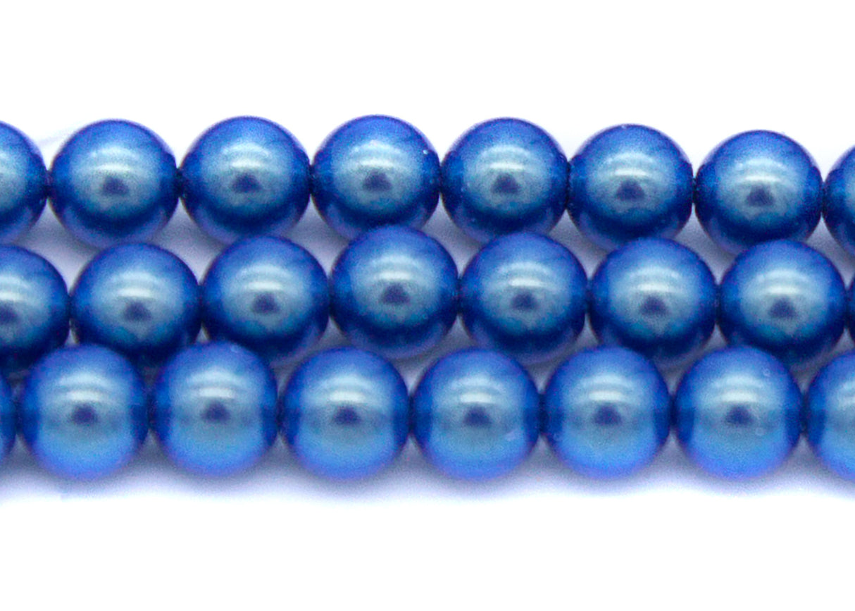 6GP678-IR: CZ Glass Pearl Iridescent Tahitian Blue 6mm-50PC