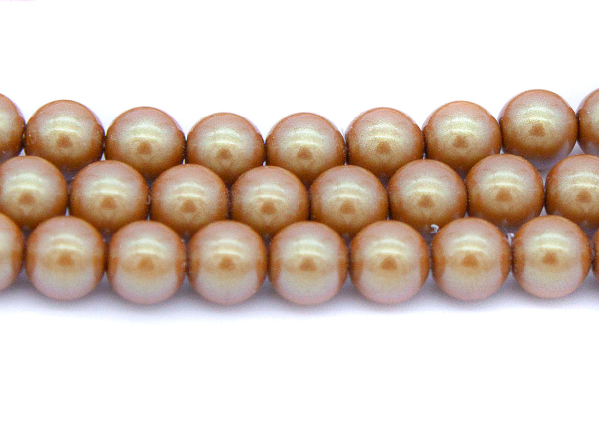 6GP652-IR: CZ Glass Pearl Iridescent Gold 6mm-50PC