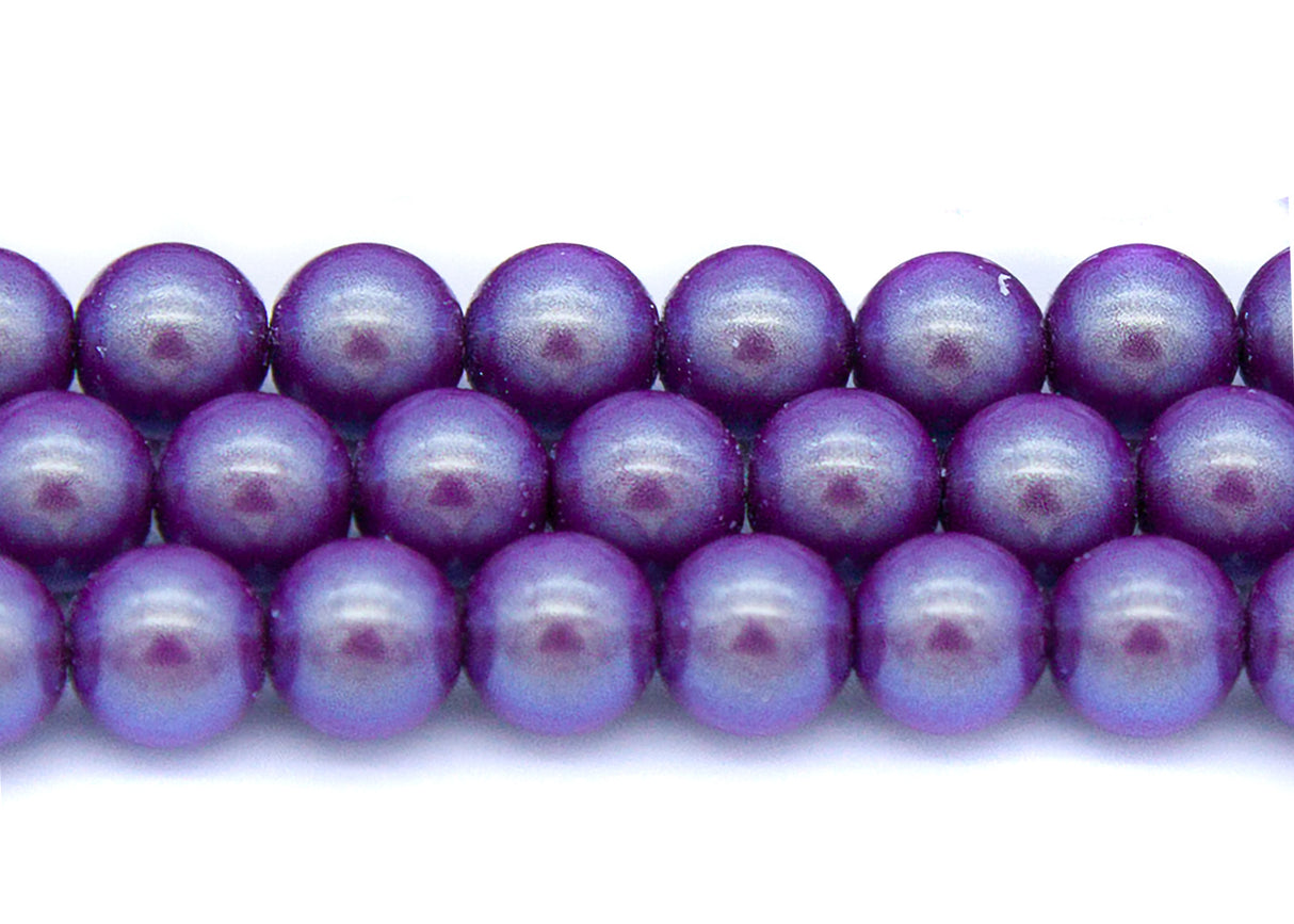 6GP698-IR: CZ Glass Pearl Iridescent Plum 6mm-50PC