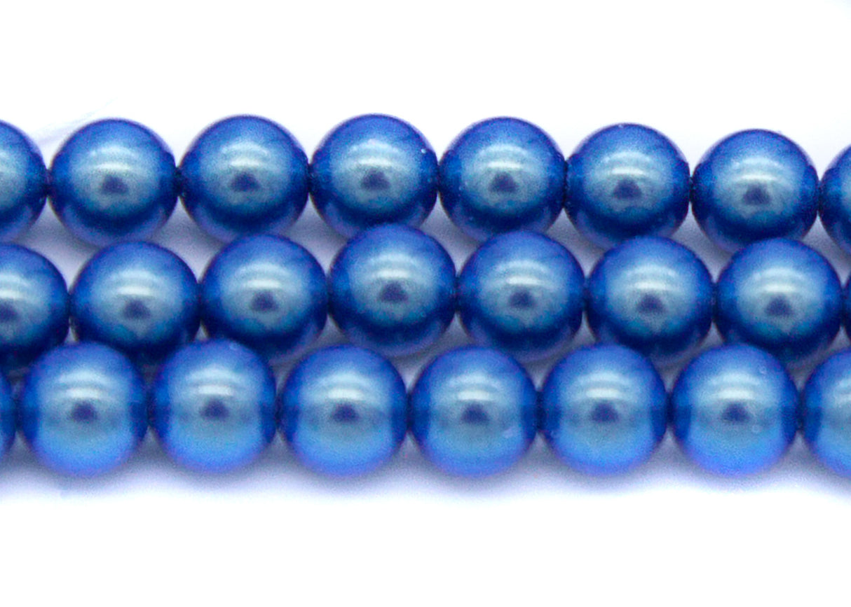 4GP678-IR: CZ Glass Pearl Iridescent Tahitian Blue 4mm-100PC