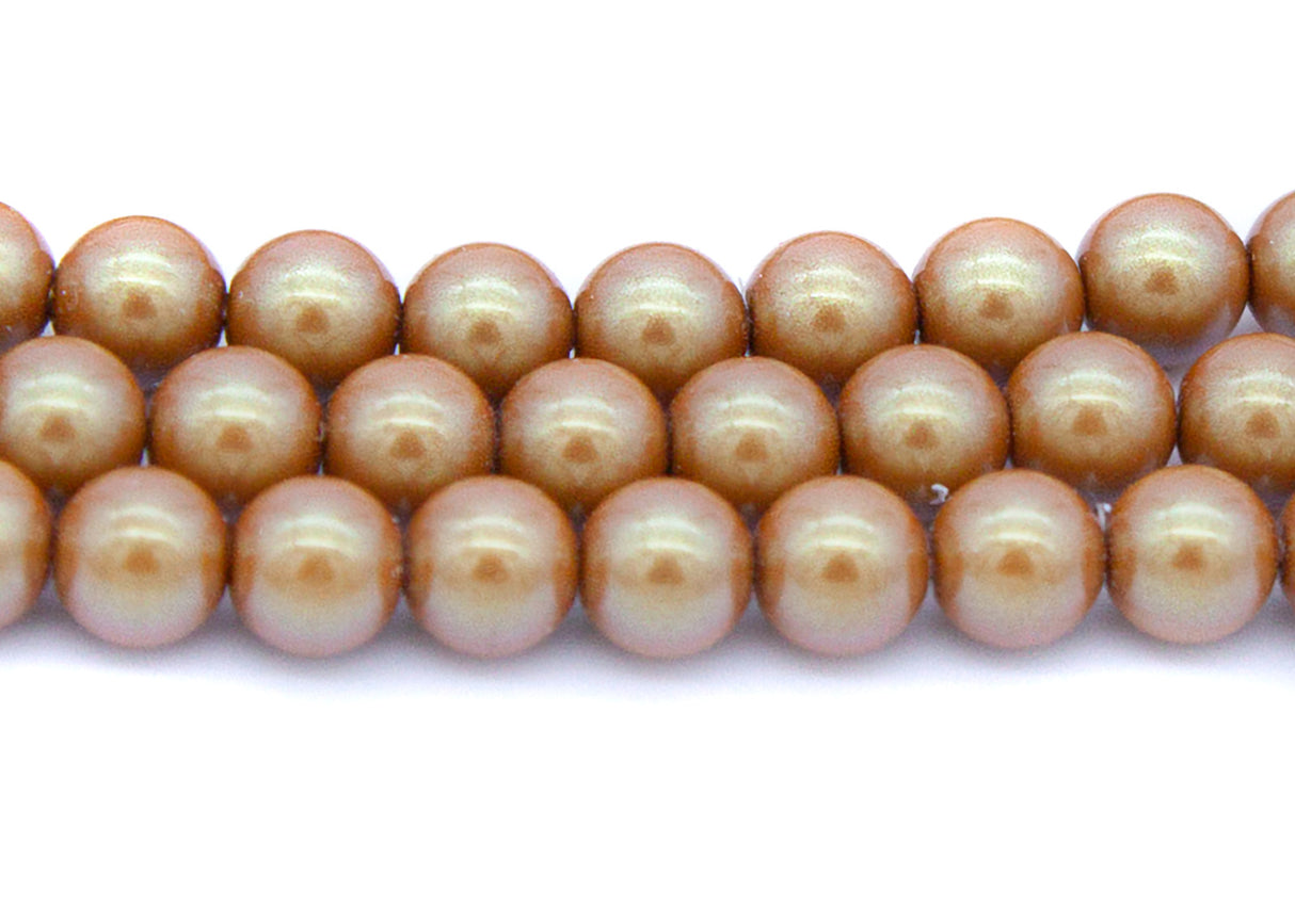 8GP652-IR: CZ Glass Pearl Iridescent Gold 8mm-25PC