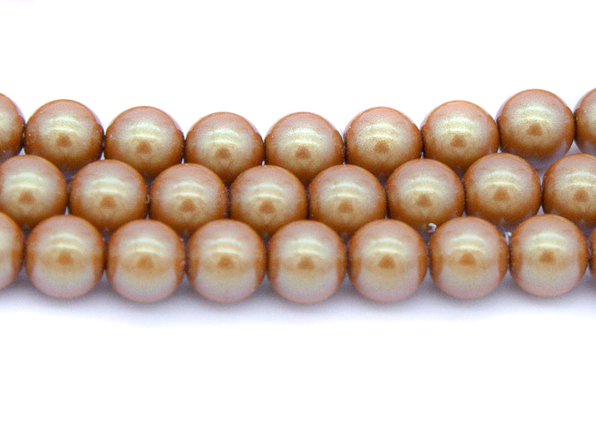 4GP652-IR: CZ Glass Pearl Iridescent Gold 4mm 100PC