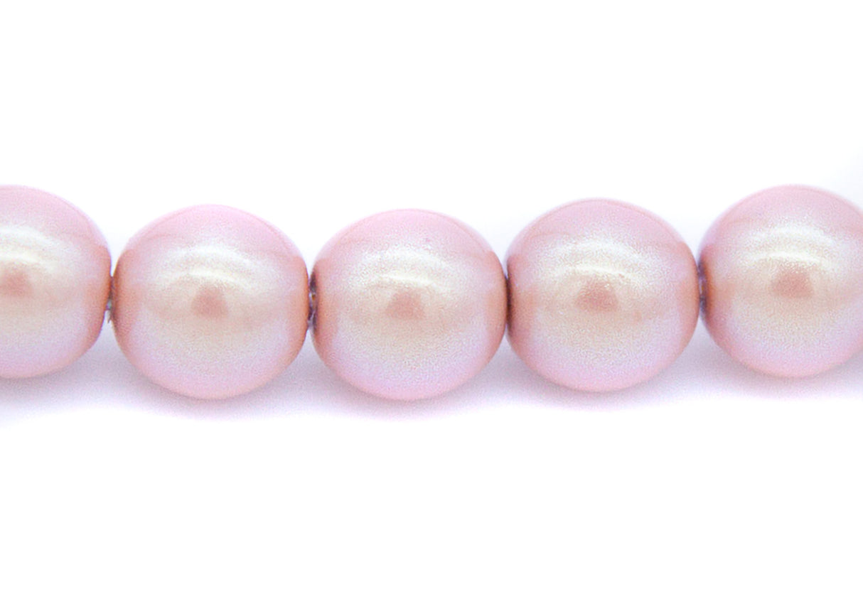 8GP693-IR: CZ Glass Pearl Iridescent Dusty Rose 8mm-25PC